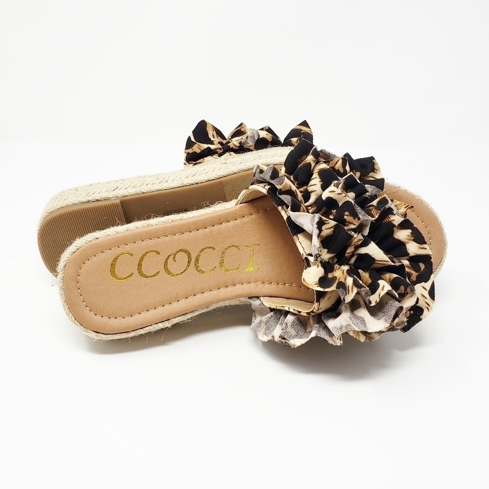 CCOCCI Bermuda leopard sandal slides NWT - image 8